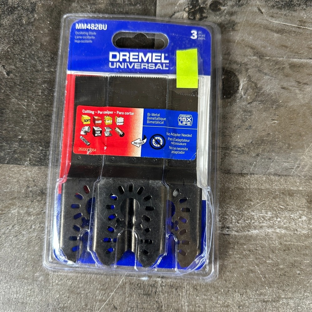 Dremel MM482BU 3 Pack 1 1/4" Bi-Metal Flush Cut Blade Oscillating Blade Set Wood